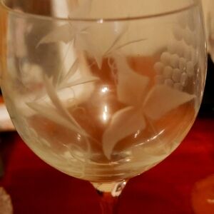 Antique crystal grape wine glasses